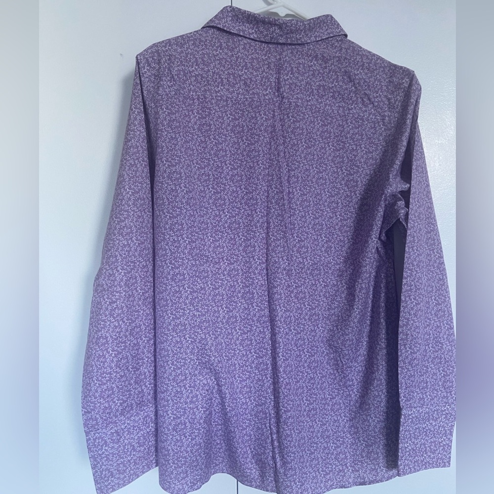 Eddie Bauer Purple Button-Up Shirt in Tall Size - Picture 8 of 12